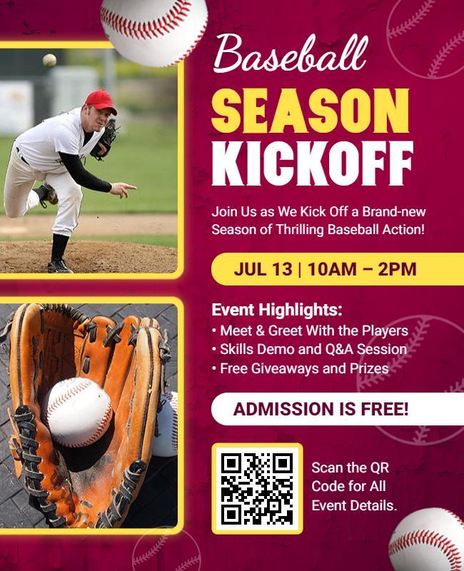 Baseball Season Kickoff Event Flyer Template