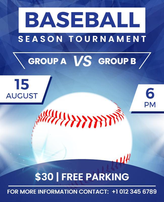 Baseball Season Tournament Event Flyer Template