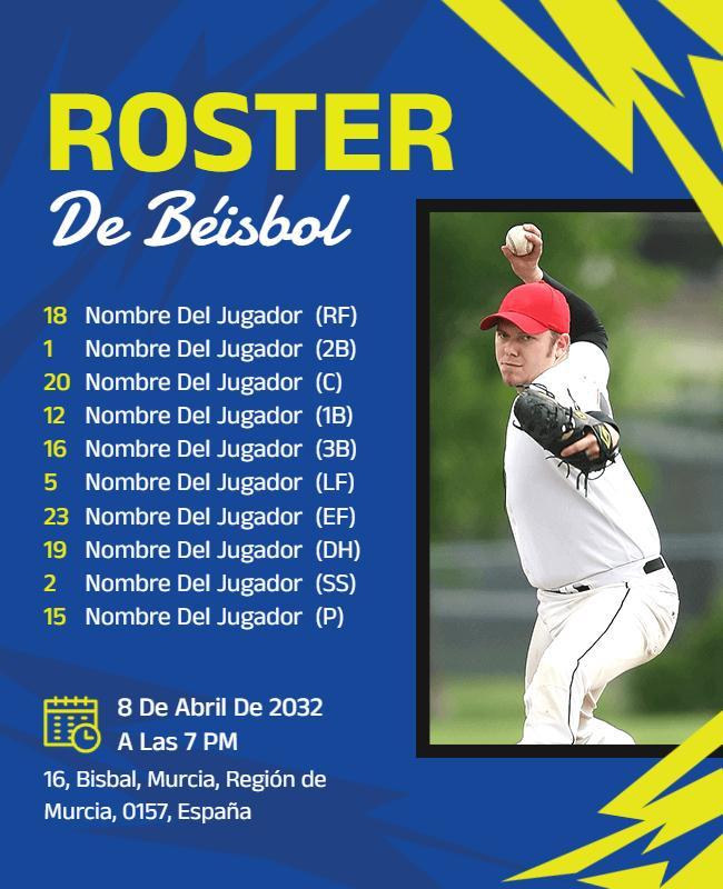 Baseball Team Roster Announcement Flyer Template