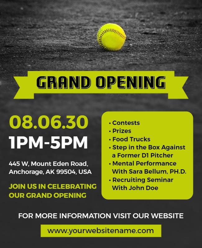 Baseball Themed Grand Opening Event Flyer Template