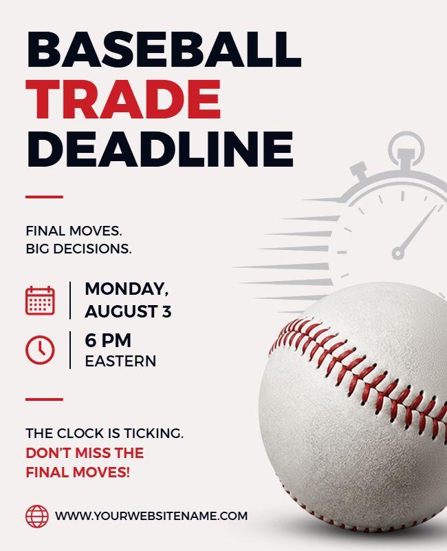 Baseball Trade Deadline Event Flyer Template