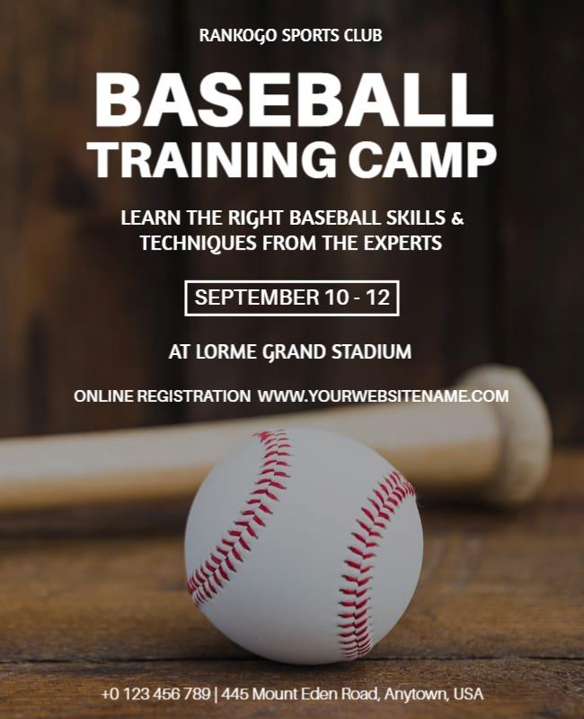 Baseball Training Camp Event Flyer Template