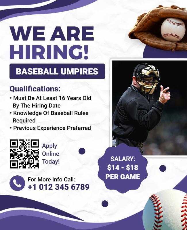 Baseball Umpires Hiring Flyer Template