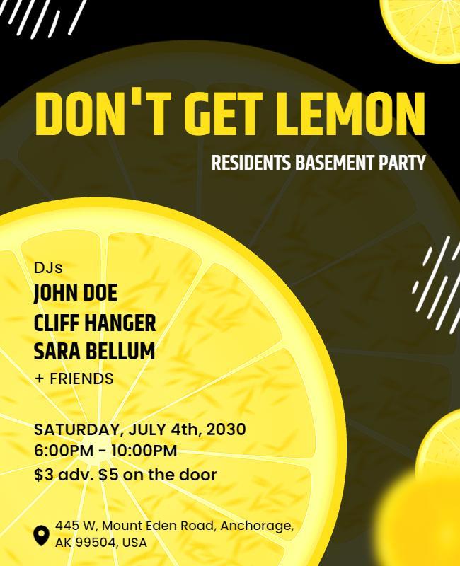 Basement Party with Multiple Djs Flyer Template