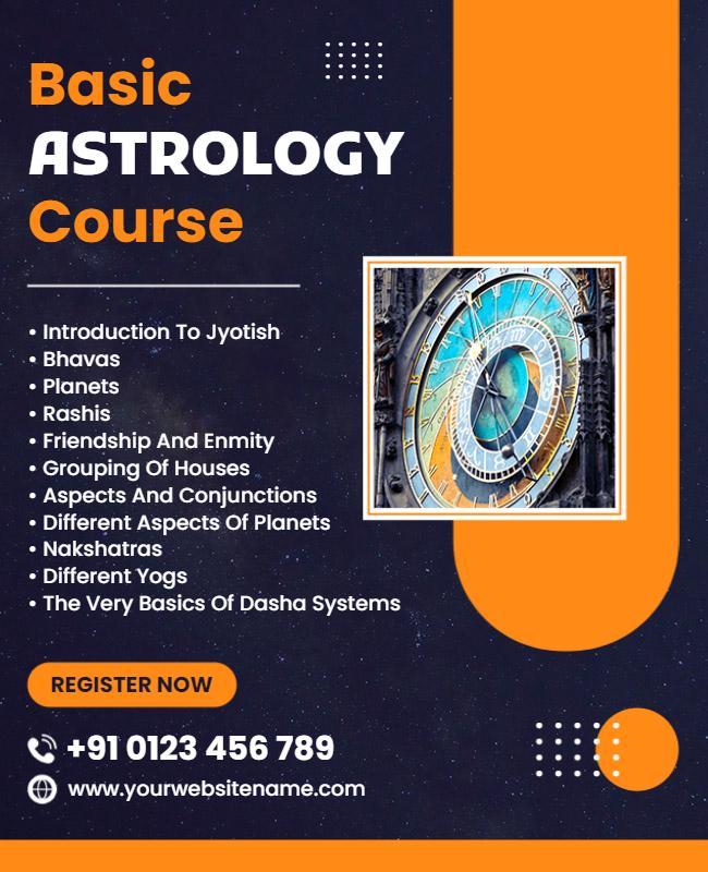 Basic Astrology Course Promotional Flyer Template