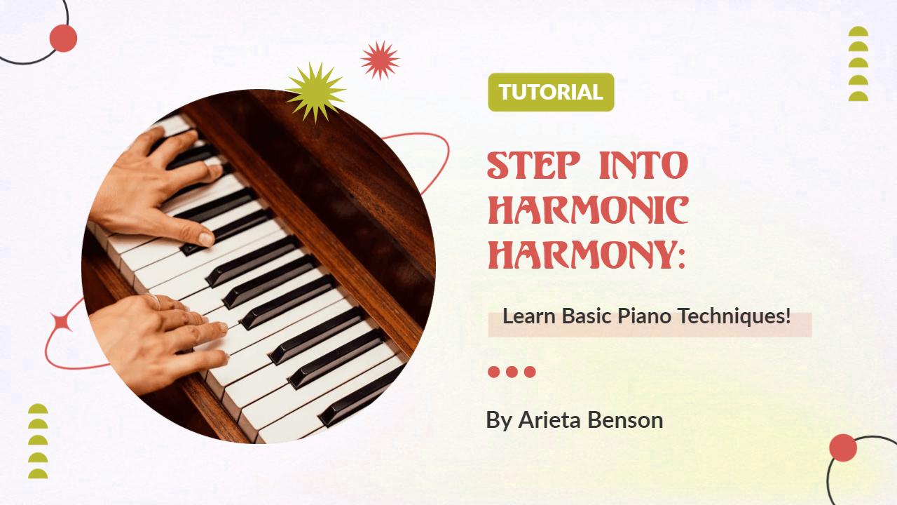 Basic Piano Techniques Harmonic Tutorial YouTube Thumbnail Template
