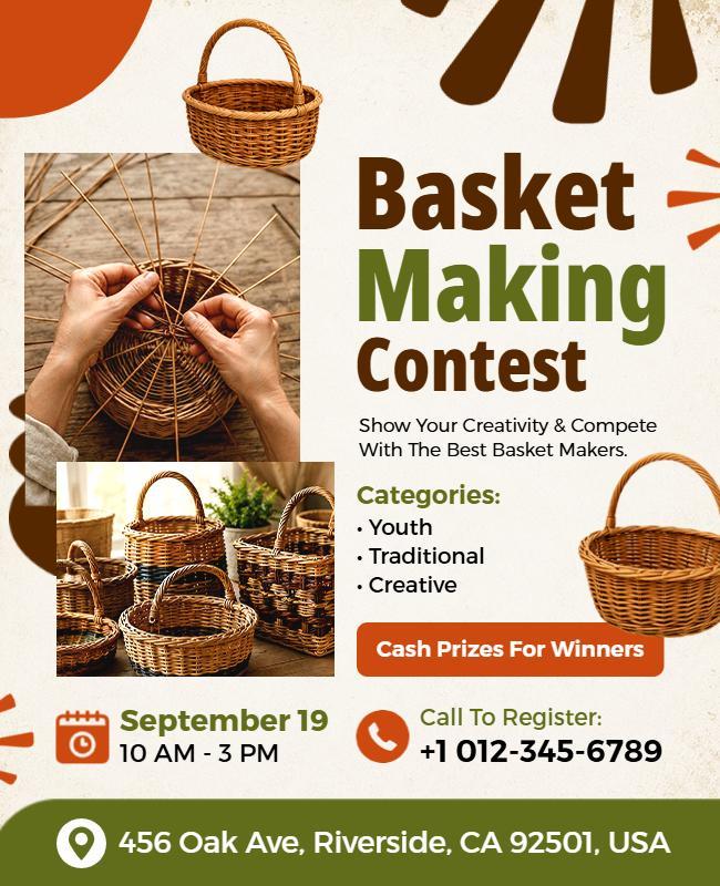 Basket Making Contest Event Flyer Template