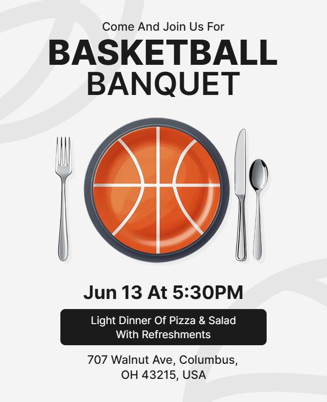 Basketball Banquet Social Event Flyer Template