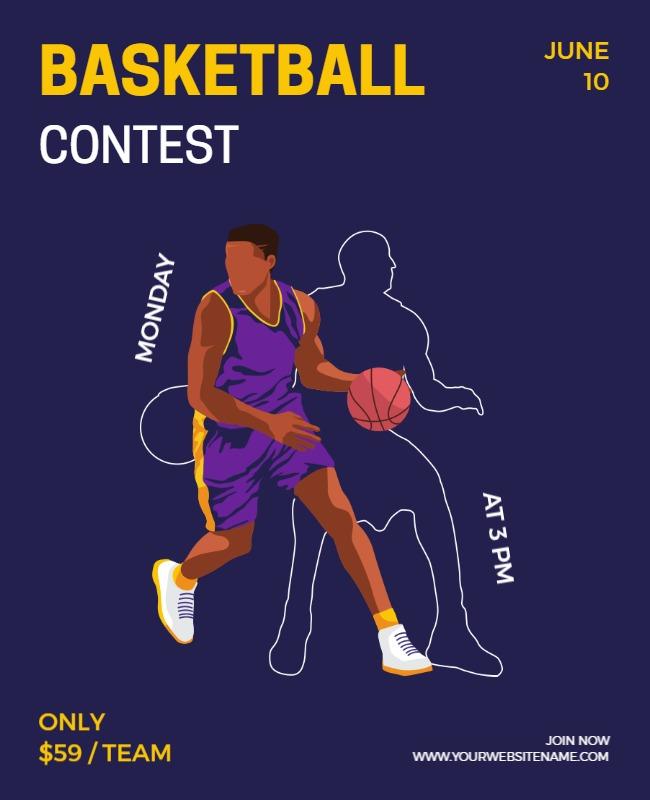 Basketball Contest Flyer Design Template