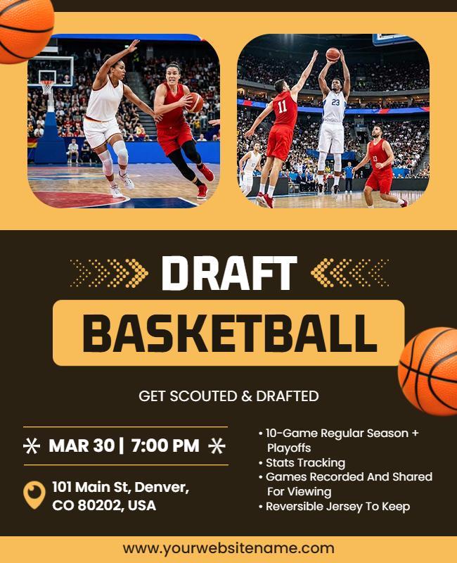 Basketball Draft Scouting Event Flyer Template