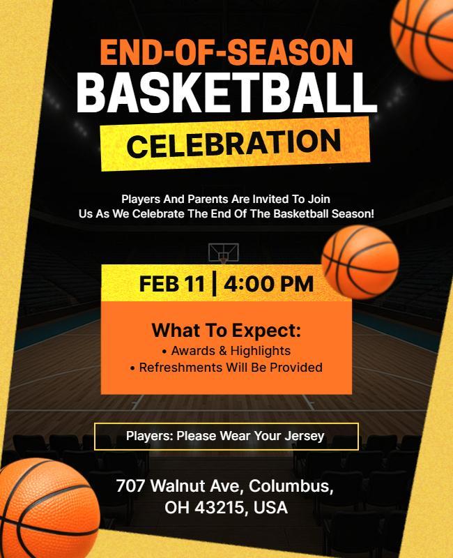 Basketball End-of-Season Celebration Flyer Template