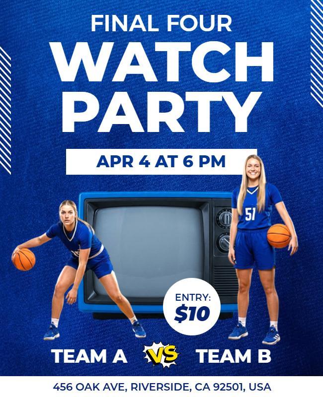Basketball Final Four Watch Party Flyer Template
