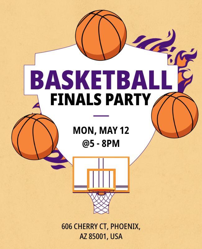 Basketball Finals Party Flyer Template