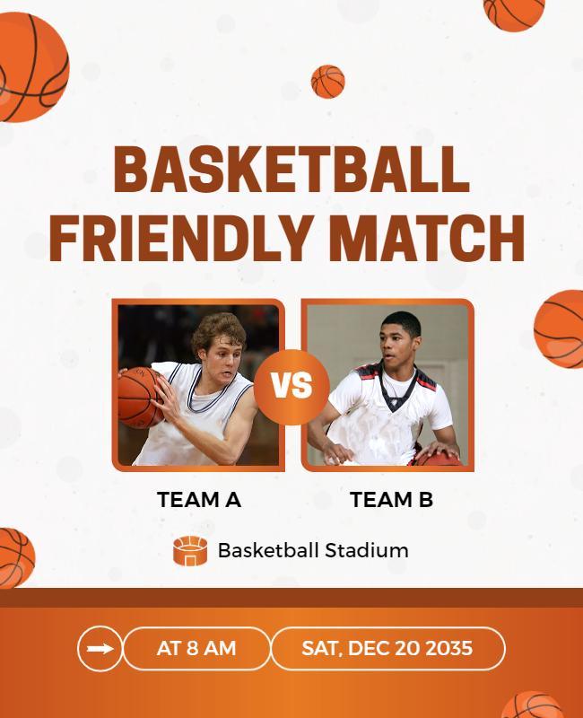 Basketball Friendly Match Flyer Template