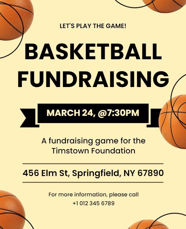 Basketball Fundraising Event Flyer Template