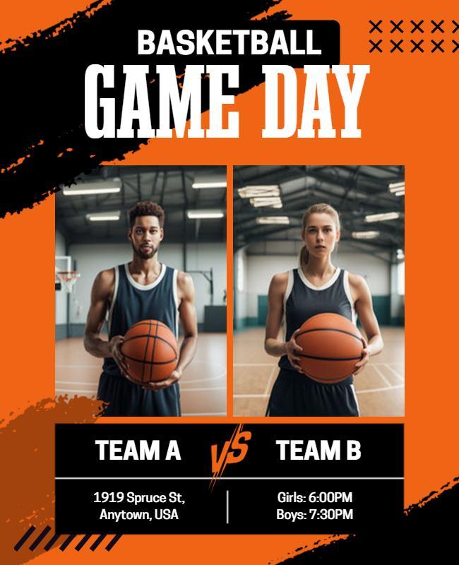 Basketball Game Day Event Flyer Template