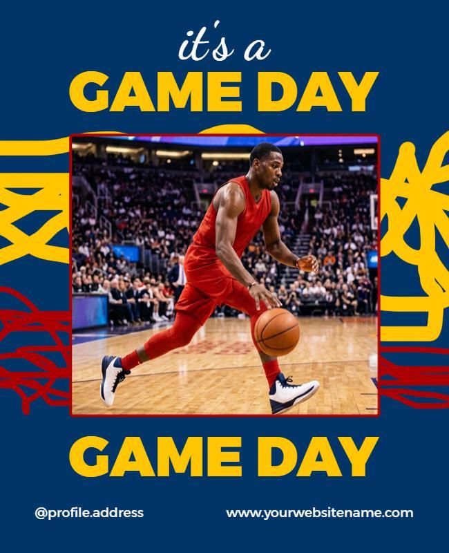 Basketball Game Day Event Poster Template