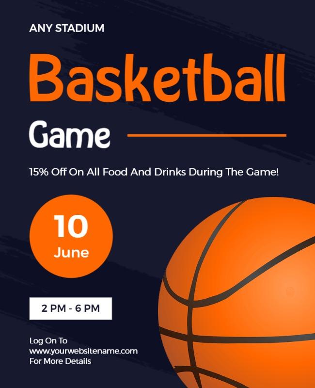 Basketball Game Flyer Design Template