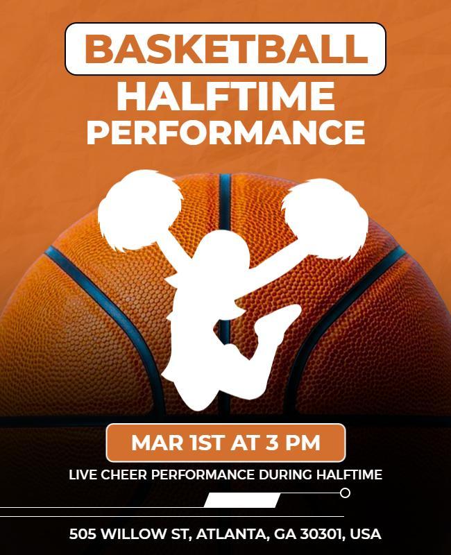 Basketball Halftime Cheer Performance Flyer Template