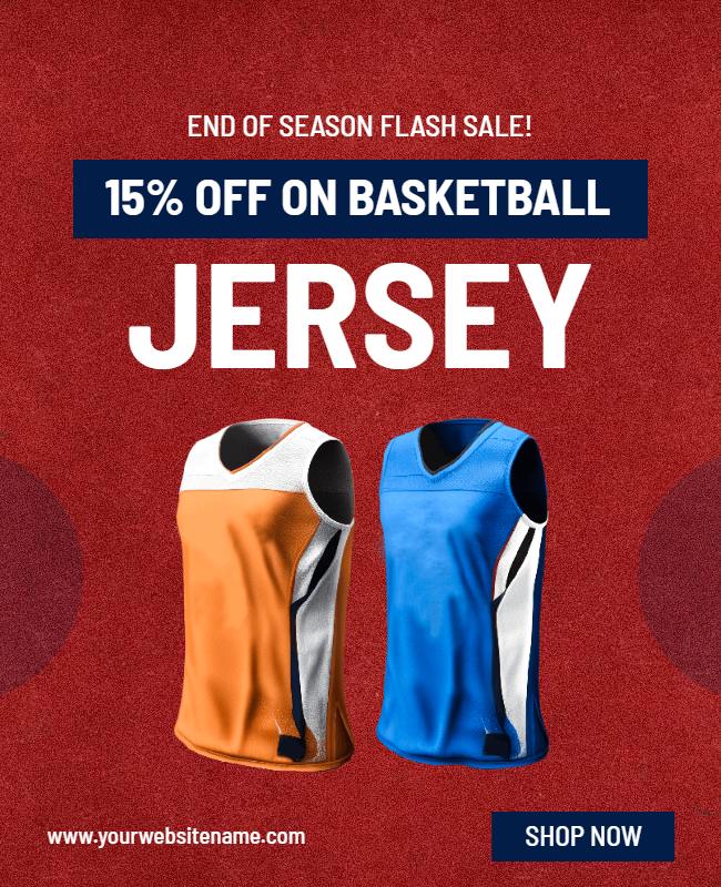 Basketball Jersey Discount Promotion Flyer Template