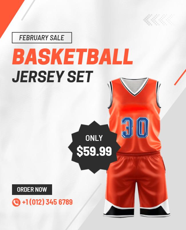 Basketball Jersey Sale Promotion Flyer Template