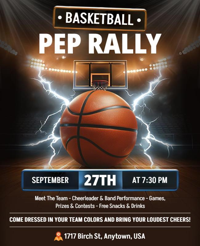 Basketball Pep Rally Event Flyer Template