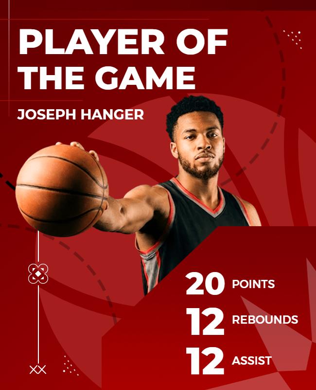 Basketball Player of the Game Achievement Flyer Template