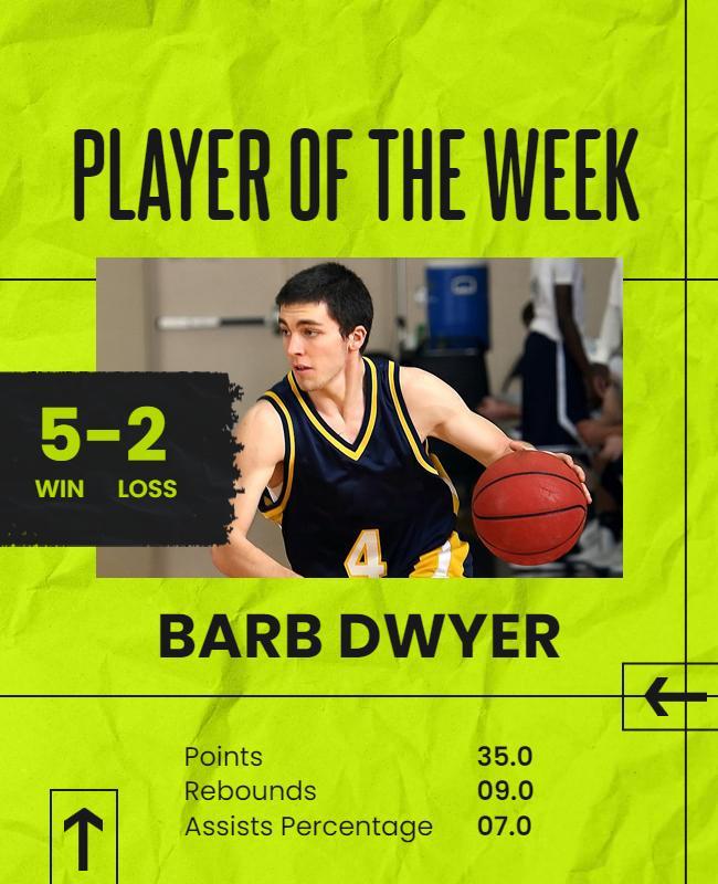 Basketball Player Of the Week Recognition Flyer Template