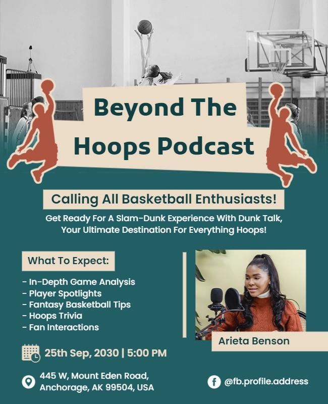 Basketball Podcast Promotion Flyer Template