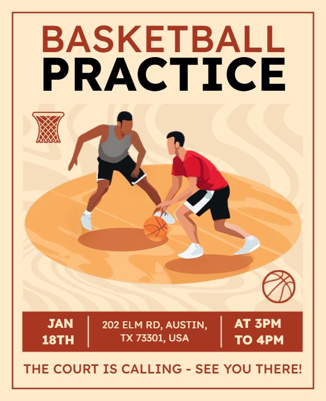 Basketball Practice Training Flyer Template
