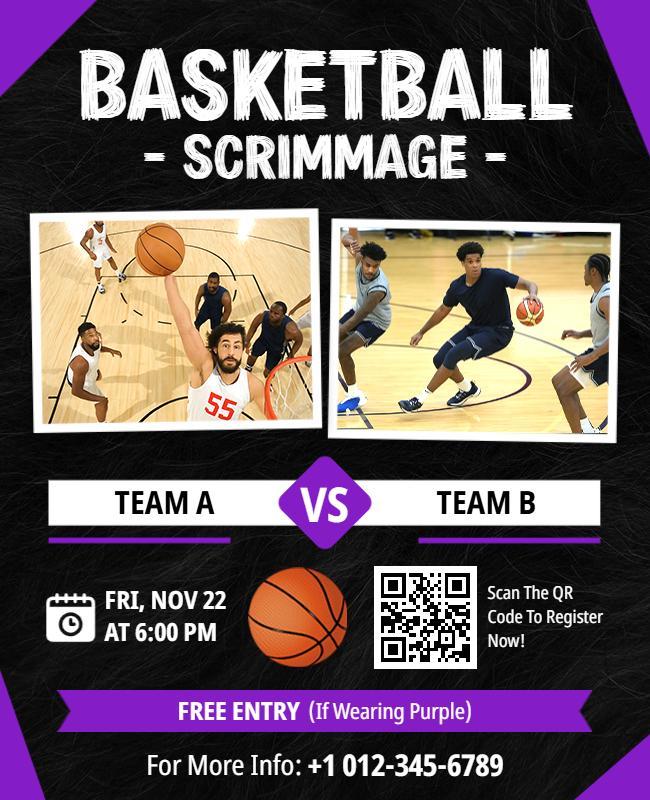Basketball Scrimmage Event Flyer Template