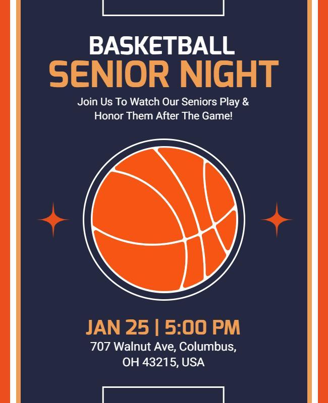 Basketball Senior Night Celebration Flyer Template