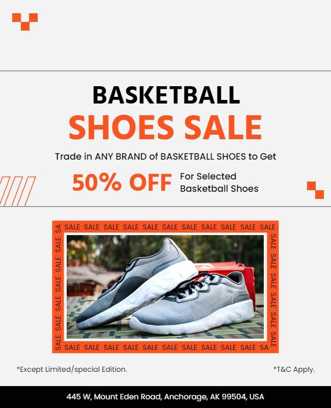 Basketball Shoes Discount Sale Flyer Template