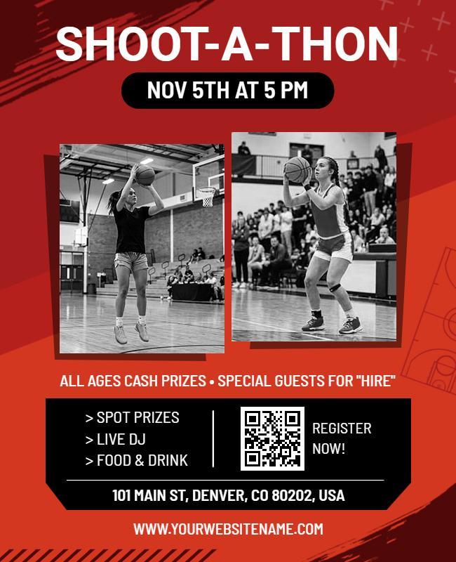 Basketball Shoot-a-Thon Event Flyer Template