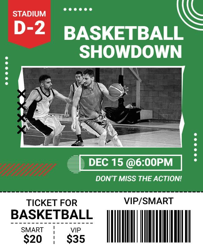 Basketball Showdown Event Barcode Flyer Template