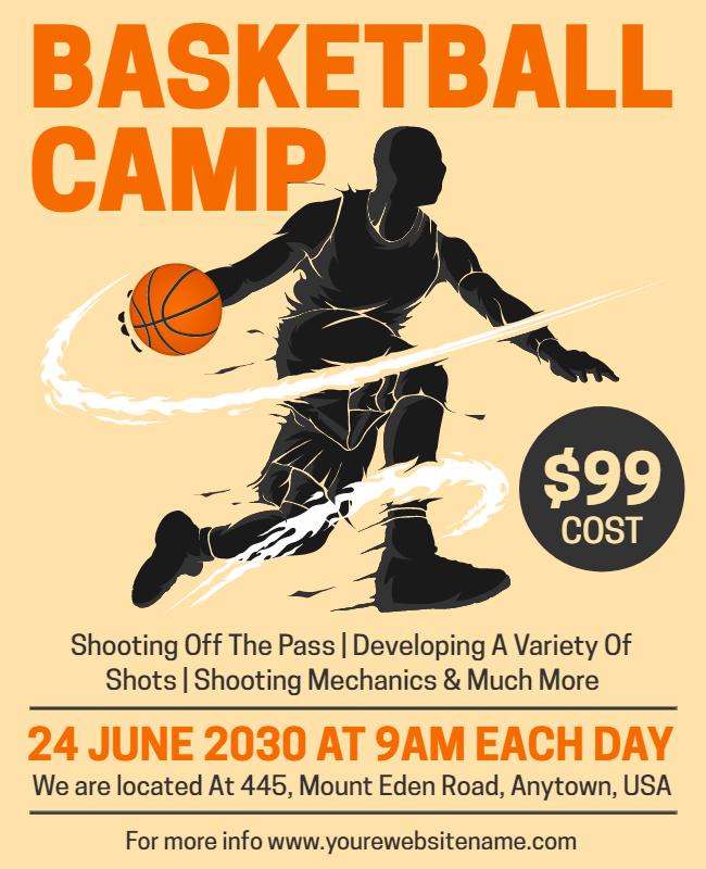 Basketball Skills Development Camp Flyer Template