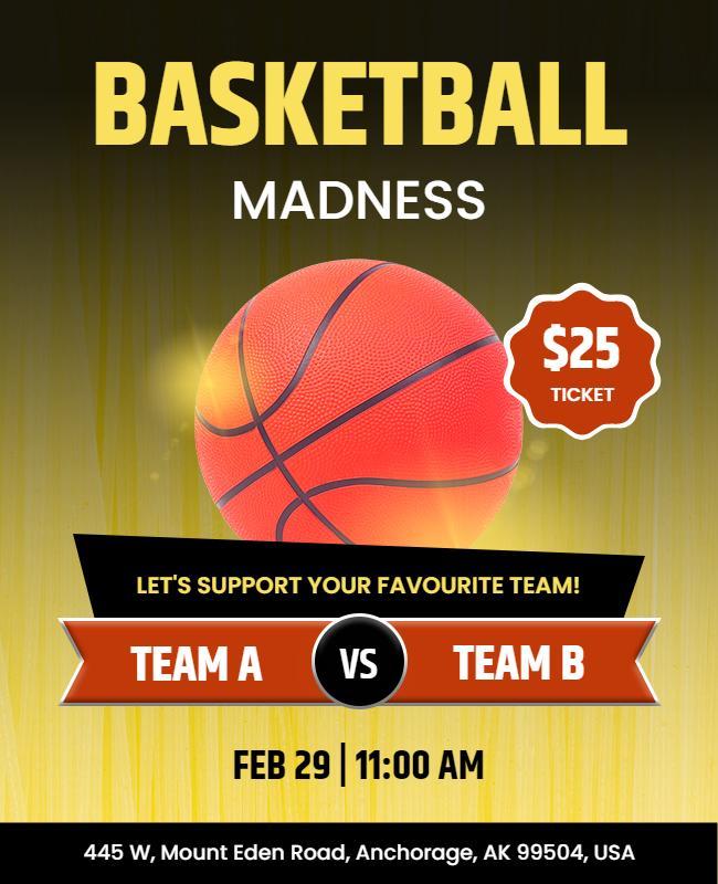 Basketball Team Match Madness Flyer Template