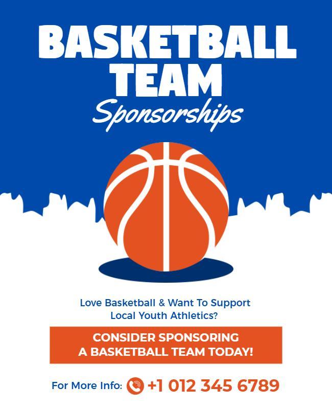 Basketball Team Sponsorship Flyer Template