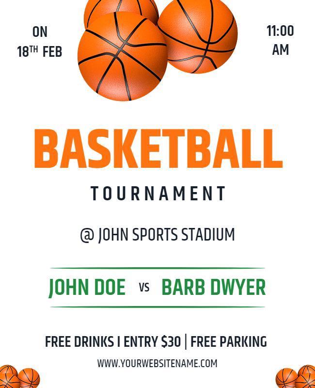 Basketball Tournament Event Flyer Template