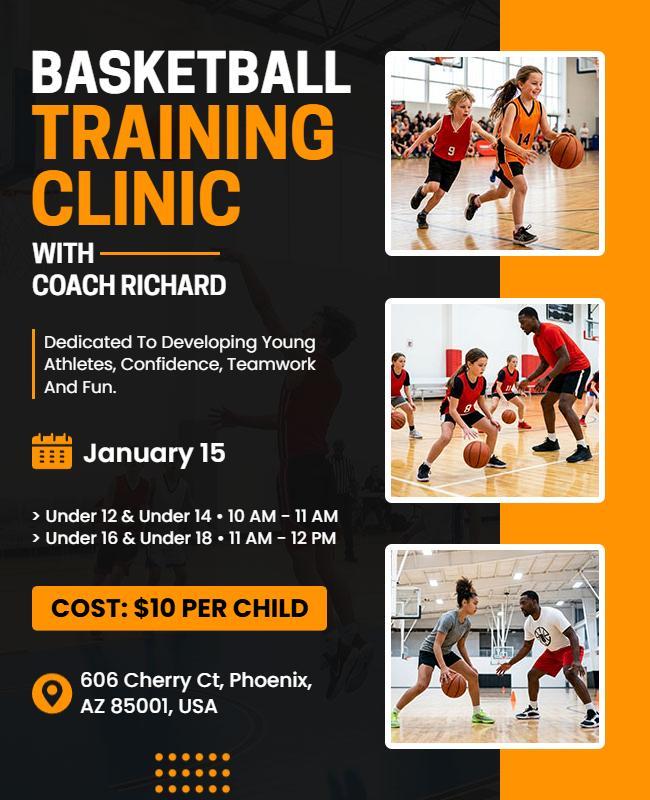 Basketball Training Clinic Flyer Template