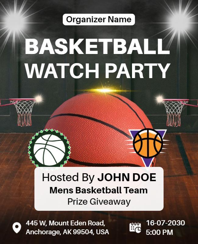 Basketball Watch Party Event Flyer Template