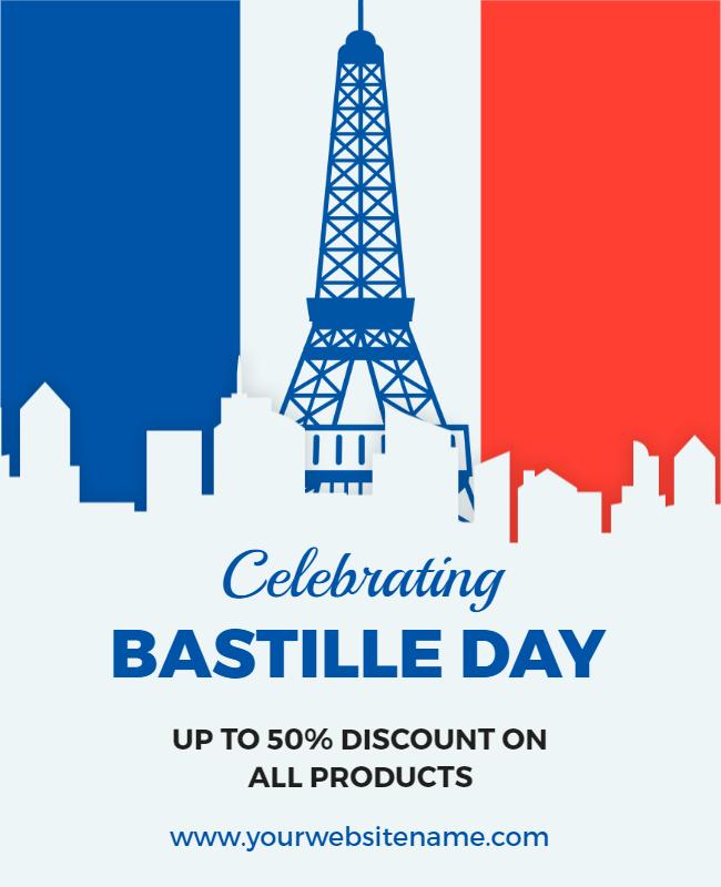 Bastille Day Celebration Discount Flyer Template