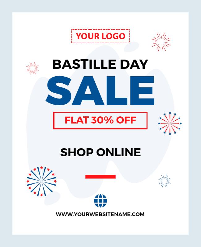 Bastille Day Online Shopping Sale Flyer Template