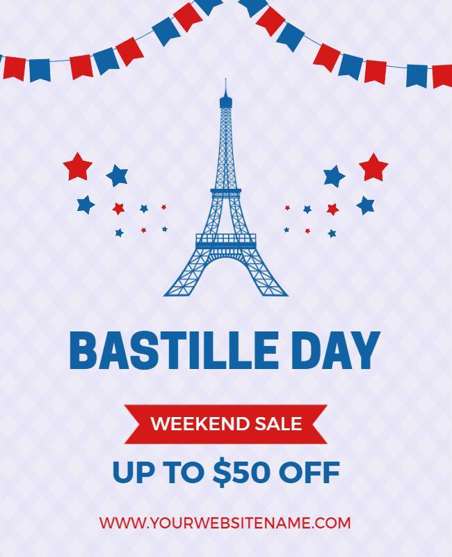 Bastille Day Weekend Sale Flyer Template