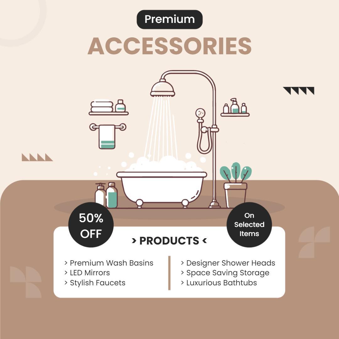 Bathroom Accessories Discount Offer Instagram Flyer Template