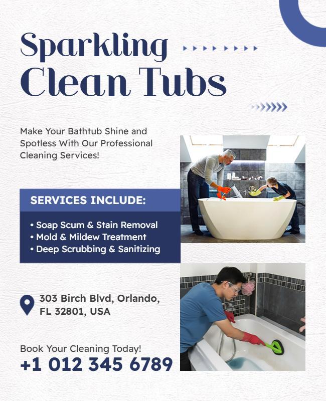 Bathtub Cleaning Service Promotion Flyer Template