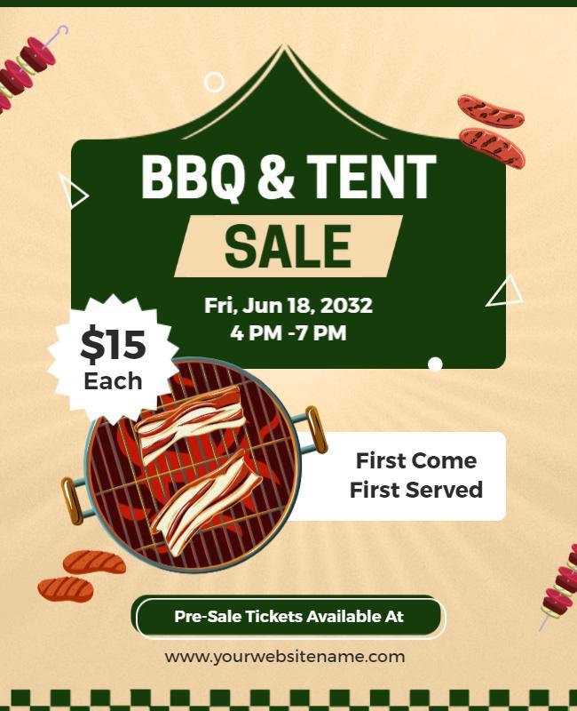 Bbq and Tent Sale Event Flyer Template