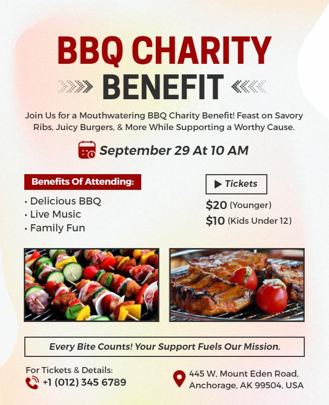 Bbq Charity Event with Live Music Flyer Template