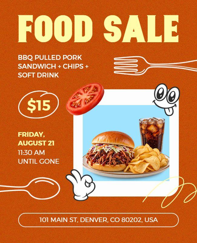 BBQ Food Sale Promotion Flyer Template