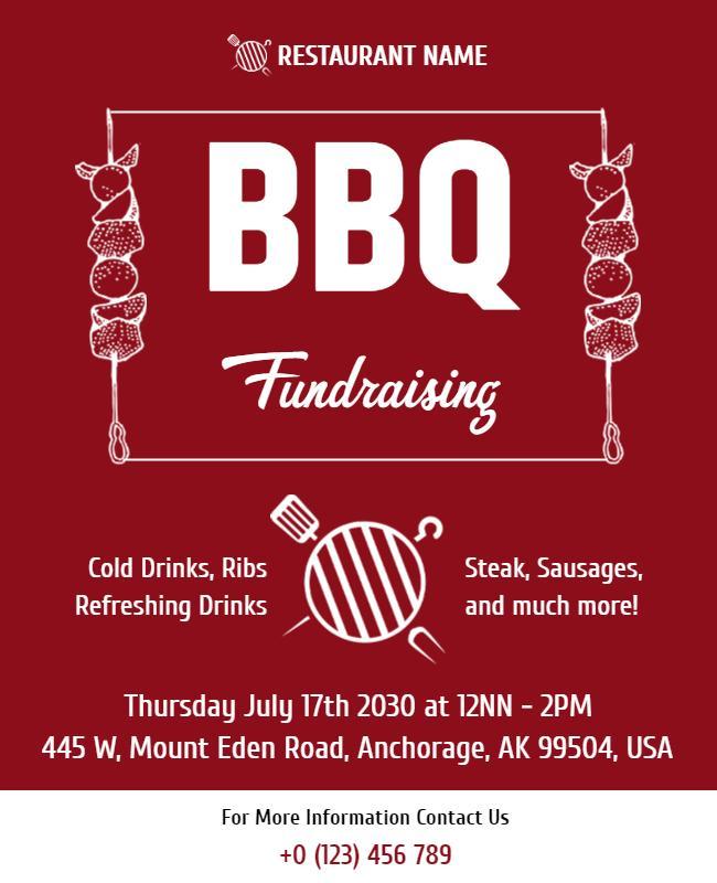 Bbq Fundraising Event Flyer Template